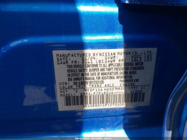 3N1AB8DV1RY293108 Nissan Sentra Sr Xtronic Cvt