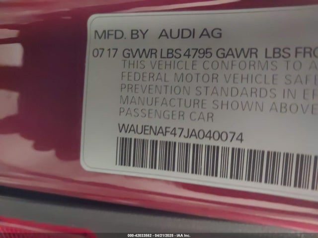2018 AUDI A4 WAUENAF47JA040074 Photo 8