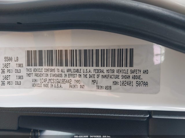 1C4PJMCS1GW185442 Jeep Cherokee Latitude