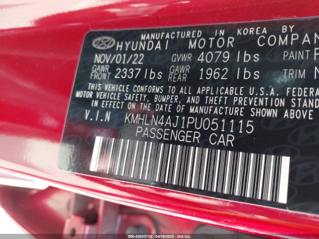 KMHLN4AJ1PU051115 Hyundai Elantra Hybrid Limited