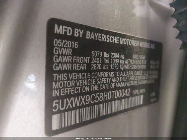 5UXWX9C58H0T00042 BMW X3 Xdrive28i
