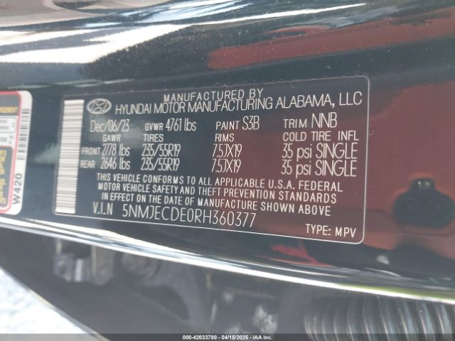 5NMJECDE0RH360377 Hyundai Tucson Limited