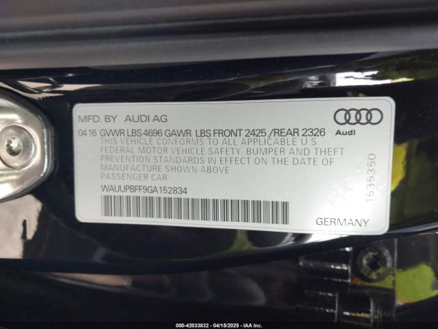 WAUUPBFF9GA152834 Audi A3 E-tron 1.4t Premium