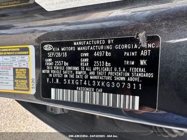5XXGT4L3XKG307311 KIA Optima Lx