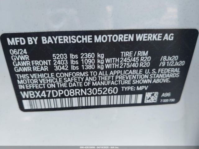 WBX47DP08RN305260 BMW X3 Sdrive30i