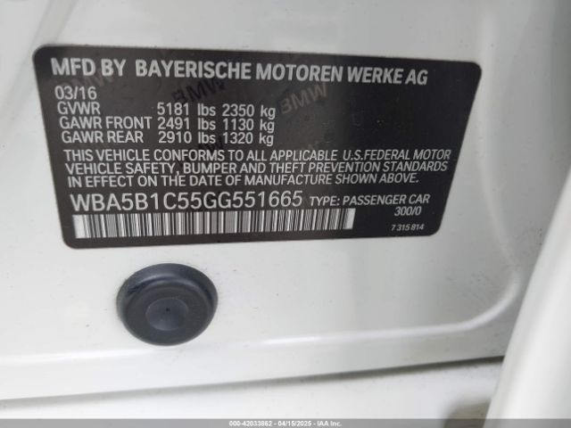 WBA5B1C55GG551665 BMW 535i