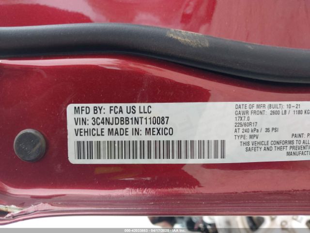 3C4NJDBB1NT110087 Jeep Compass Latitude 4x4