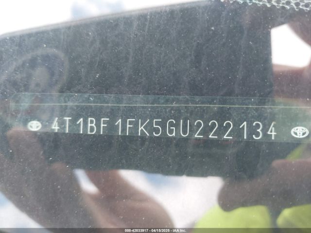 4T1BF1FK5GU222134 Toyota CAMRY SE