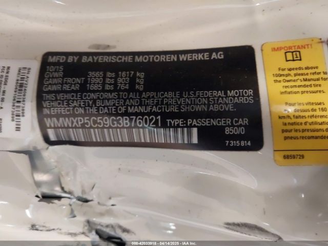 2016 MINI HARDTOP WMWXP5C59G3B76021 Photo 8