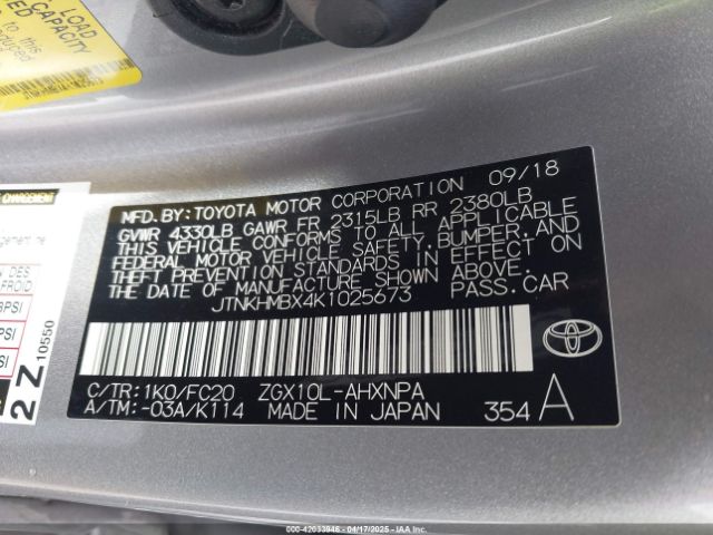 JTNKHMBX4K1025673 Toyota C-HR LE