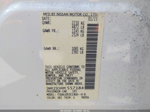 1N4CZ1CV4PC557184 Nissan Leaf Sv Plus 60 Kwh