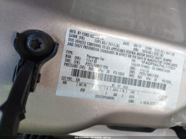 1FADP5AU7HL117831 Ford C-max Hybrid Se