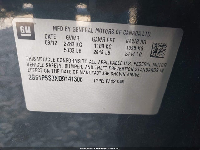 2013 CADILLAC XTS 2G61P5S3XD9141306 Photo 8