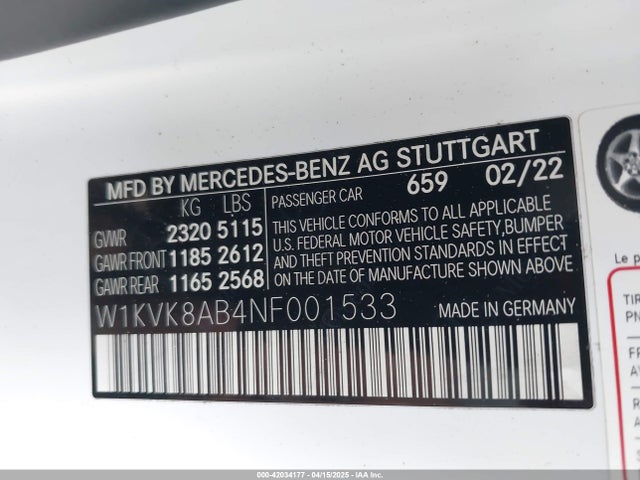 W1KVK8AB4NF001533 Mercedes-Benz Amg Sl 55 4matic