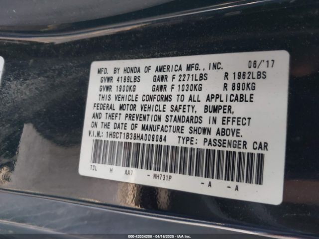 1HGCT1B38HA009084 Honda Accord Lx-s