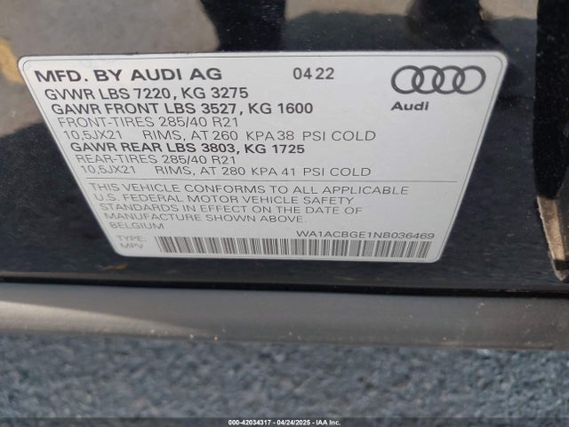 2022 AUDI E-TRON S WA1ACBGE1NB036469 Photo 8
