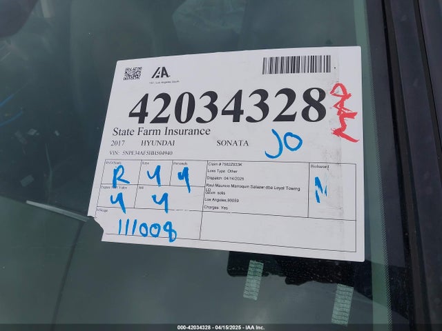 5NPE34AF5HH504940 Hyundai Sonata Sport