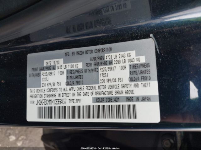 JM3KFBCM1M1336457 Mazda Cx-5 Touring