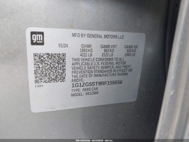 1G1ZG5ST9RF155656 Chevrolet Malibu Fwd Rs