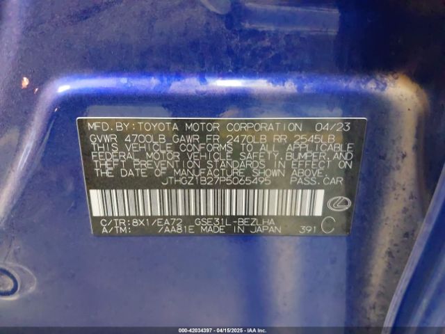 JTHGZ1B27P5065495 Lexus Is 350 F Sport