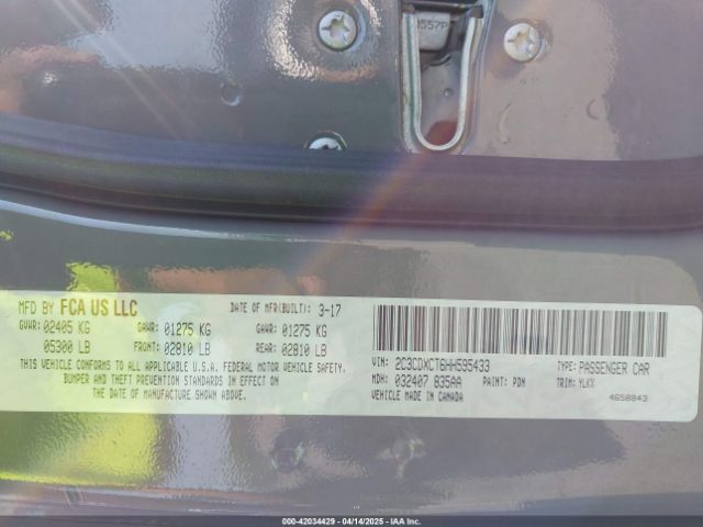 2C3CDXCT6HH595433 Dodge Charger Daytona 340 Rwd