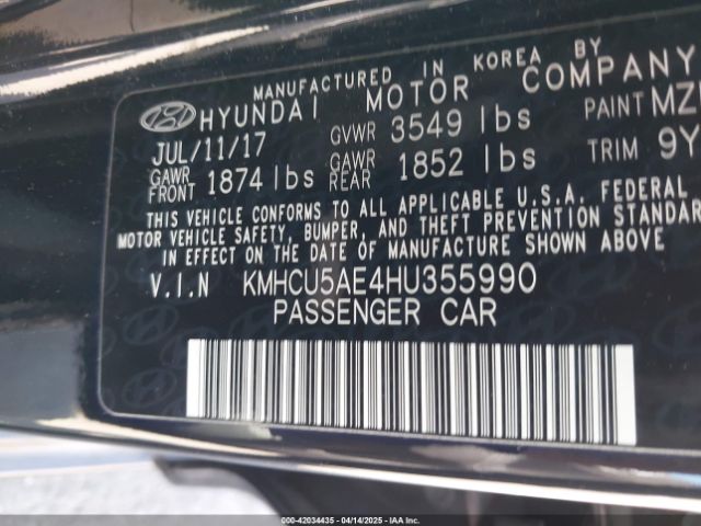 KMHCU5AE4HU355990 Hyundai Accent Sport