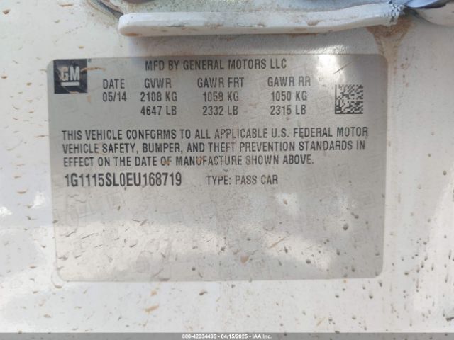1G1115SL0EU168719 Chevrolet IMPALA 1LT