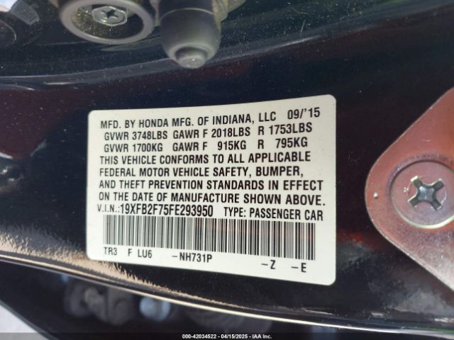 19XFB2F75FE293950 Honda CIVIC SE