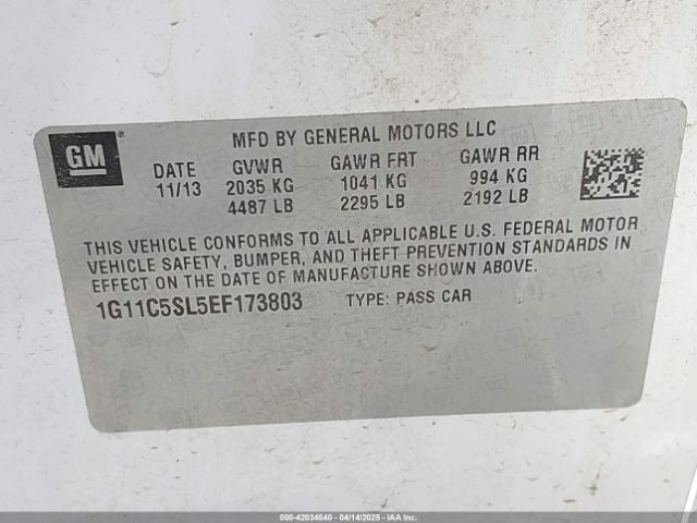 1G11C5SL5EF173803 Chevrolet MALIBU 1LT