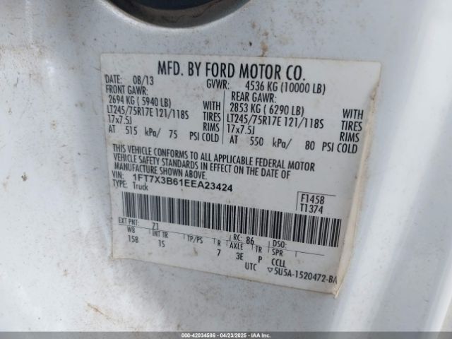 1FT7X3B61EEA23424 Ford F-350 Xl