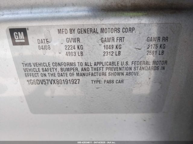 2008 CADILLAC CTS 1G6DV57VX80191927 Photo 8