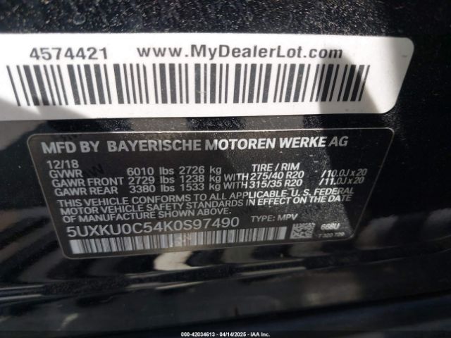 5UXKU0C54K0S97490 BMW X6 Sdrive35i