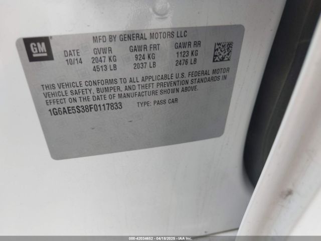 1G6AE5S38F0117833 Cadillac Ats Premium