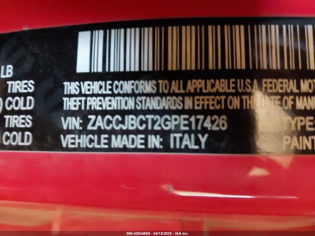2016 JEEP RENEGADE ZACCJBCT2GPE17426 Photo 8
