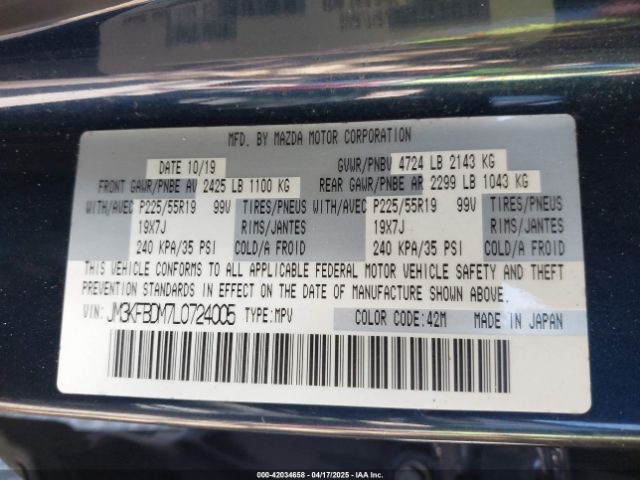 JM3KFBDM7L0724005 Mazda Cx-5 Grand Touring