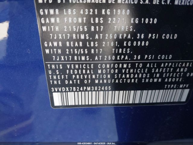3VVDX7B24PM382465 Volkswagen Taos 1.5t S