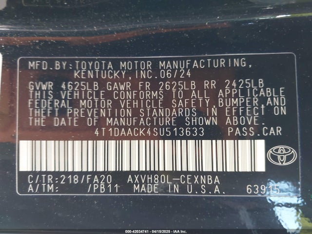 Toyota CAMRY LE 2025 4T1DAACK4SU513633 Image 9