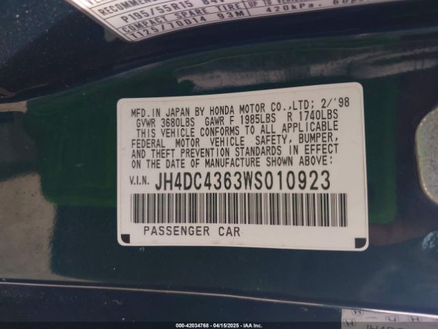 1998 ACURA INTEGRA JH4DC4363WS010923 Photo 8
