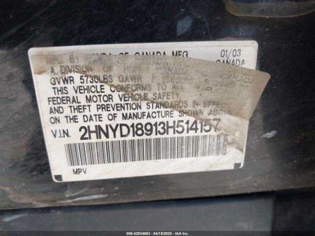 2003 ACURA MDX 2HNYD18913H514157 Photo 8