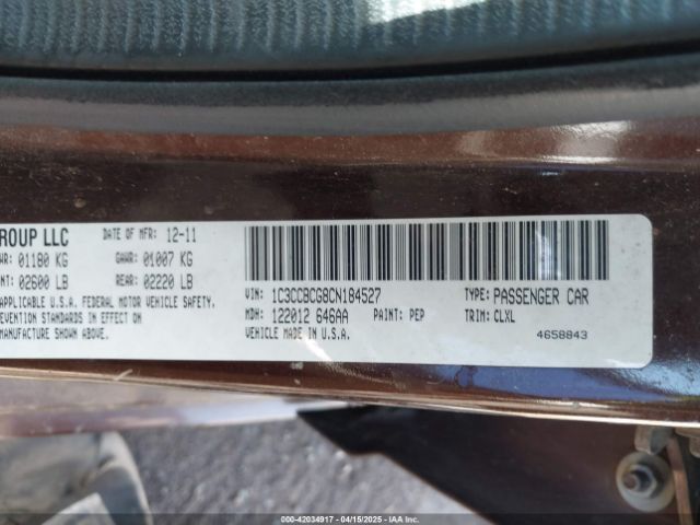 2012 CHRYSLER 200 1C3CCBCG8CN184527 Photo 8