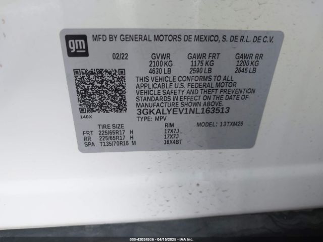 3GKALYEV1NL163513 GMC Terrain Awd At4