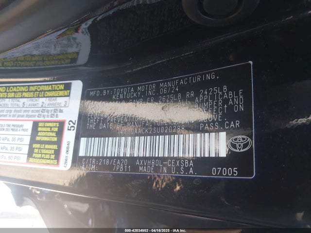 4T1DAACK2SU020288 Toyota CAMRY SE