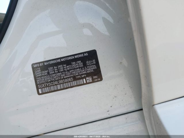 5UXTY5C04L9B58065 BMW X3 Xdrive30i