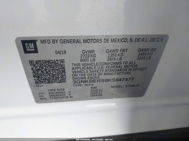 3GNKBERS8KS647477 Chevrolet lgx