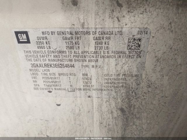 2GKALREK3E6264844 GMC Terrain Sle-2