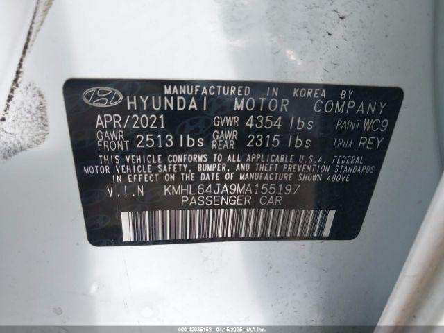 KMHL64JA9MA155197 Hyundai SONATA SEL