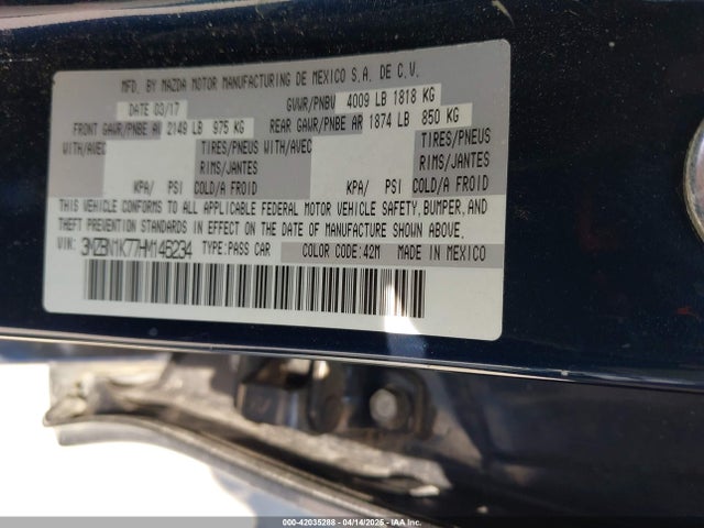 3MZBN1K77HM146234 Mazda Mazda3 Sport