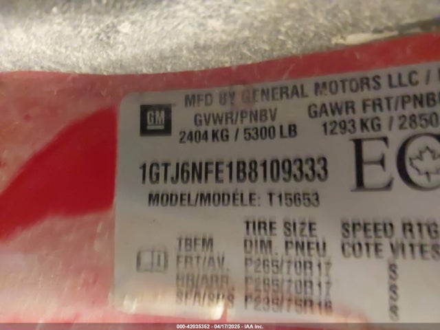 Aukcja sprzedaży 2011 Gmc Canyon Slt, vin: 1GTJ6NFE1B8109333, numer aukcji: 42035352