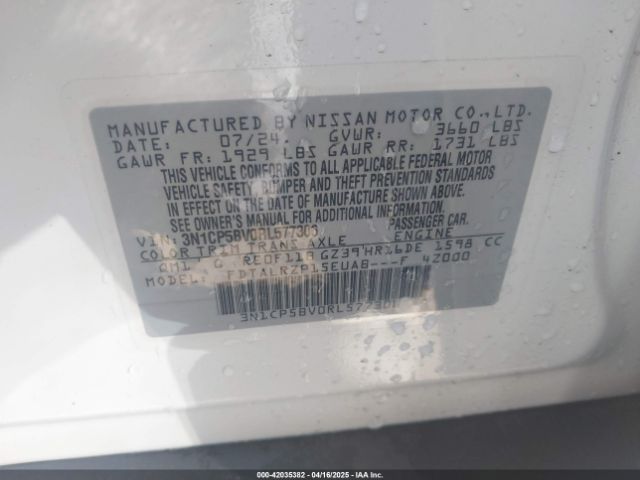 3N1CP5BV0RL577306 Nissan Kicks S Xtronic Cvt