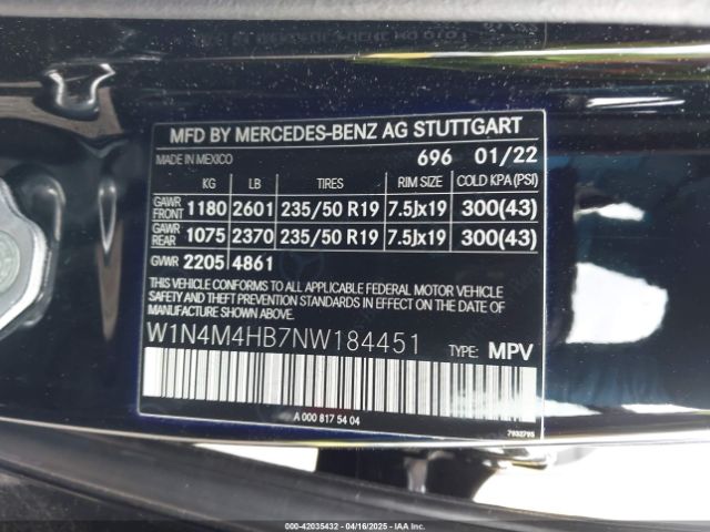 2022 MERCEDES-BENZ GLB 250 W1N4M4HB7NW184451 Photo 8
